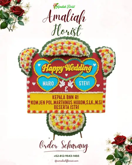 Papan Bunga Pernikahan Moti